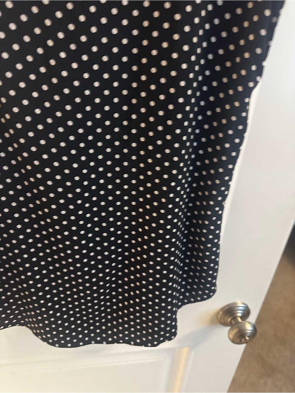Express Black Polka Dot Zip-Front Top - Picture 13 of 16